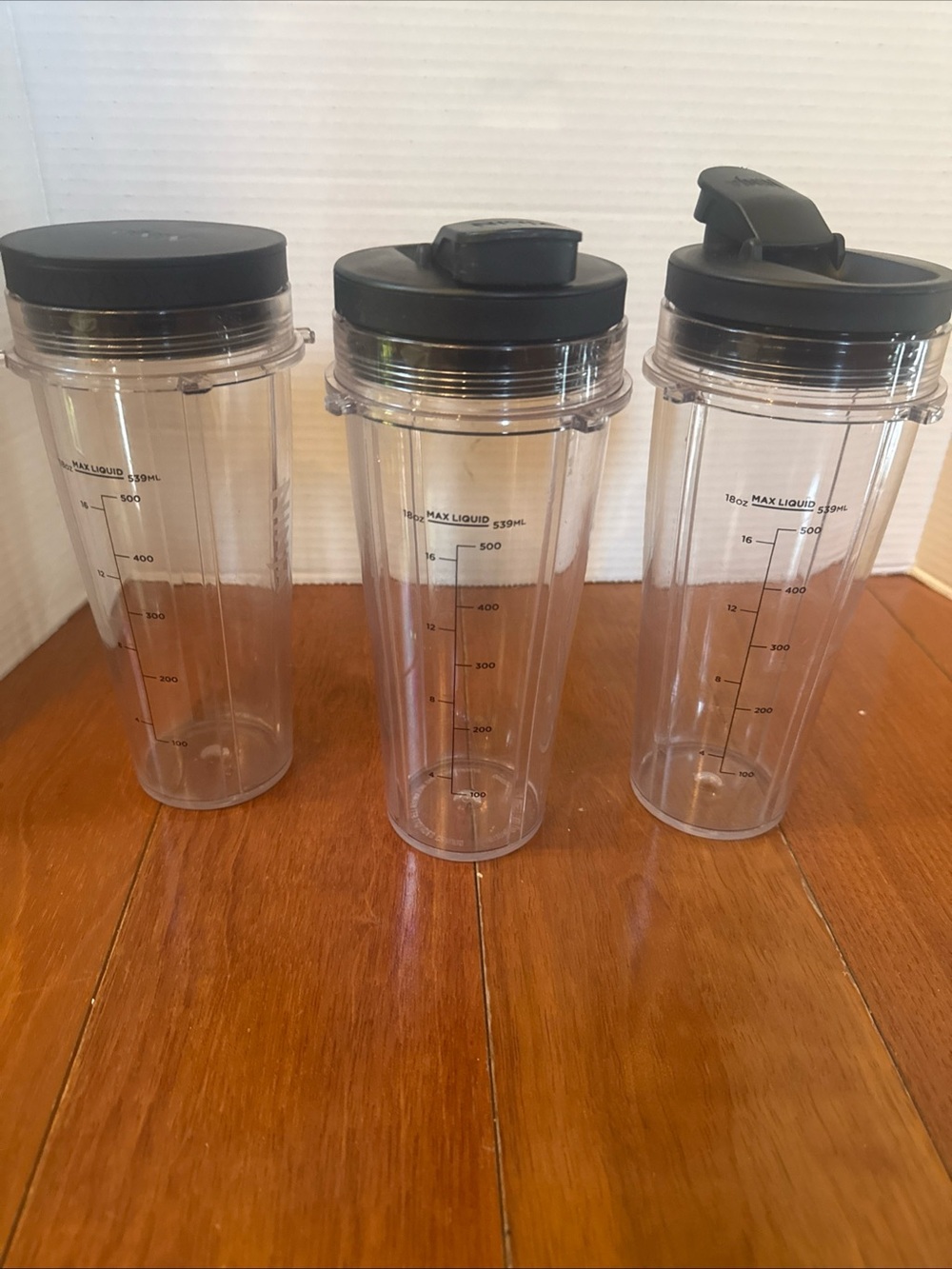 3 Replacement 18 Oz Cups For Nutri Ninja Blender w/ Lids